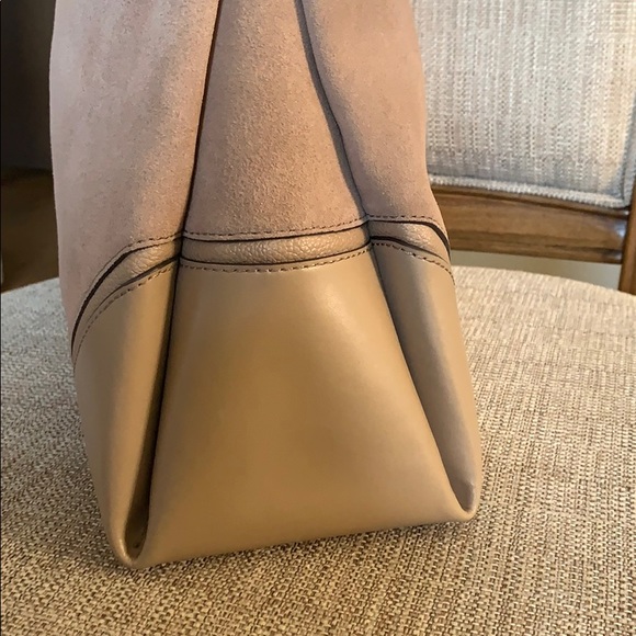 Michael Kors Lg Shoulder Nicole Suede Leather Tan - Picture 8 of 16